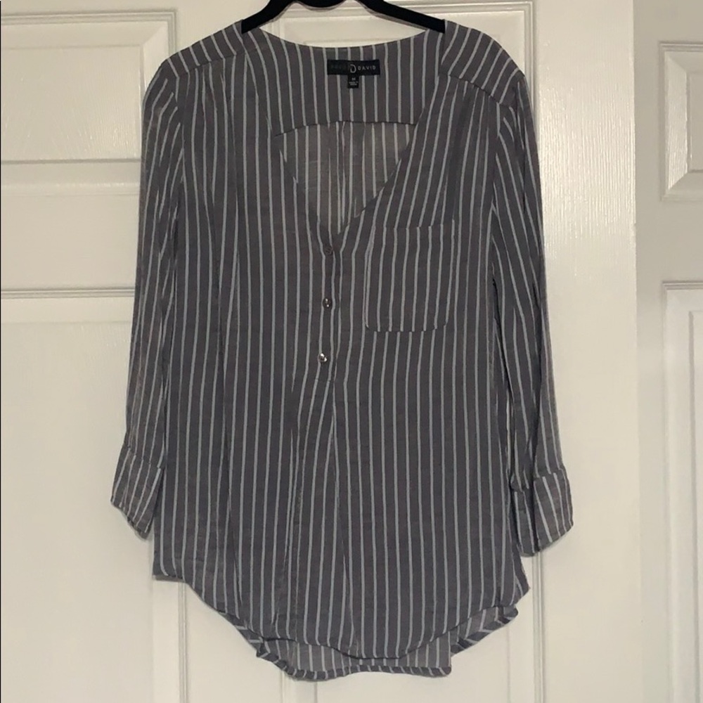 Grey Pinstripe blouse